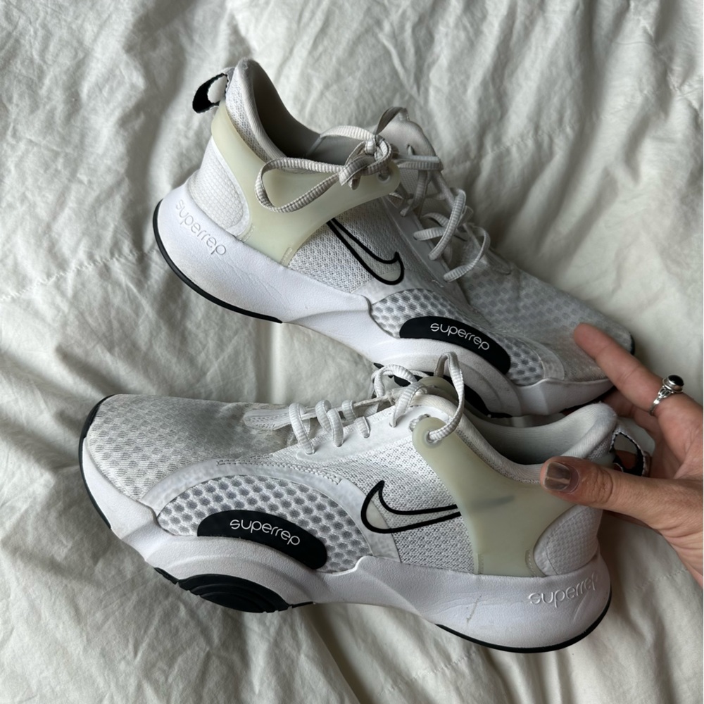White Nike superrep workout gym running shoes